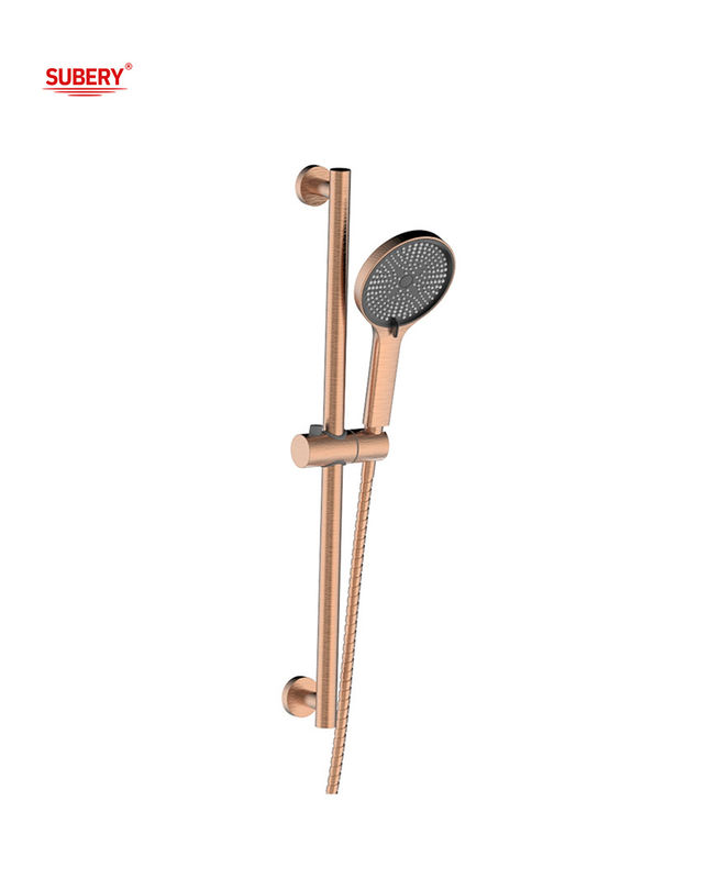 Roze gouden douche verstelbare schuifbalk SUS304 3 functie ABS Plastic handdouche slang Badkamer