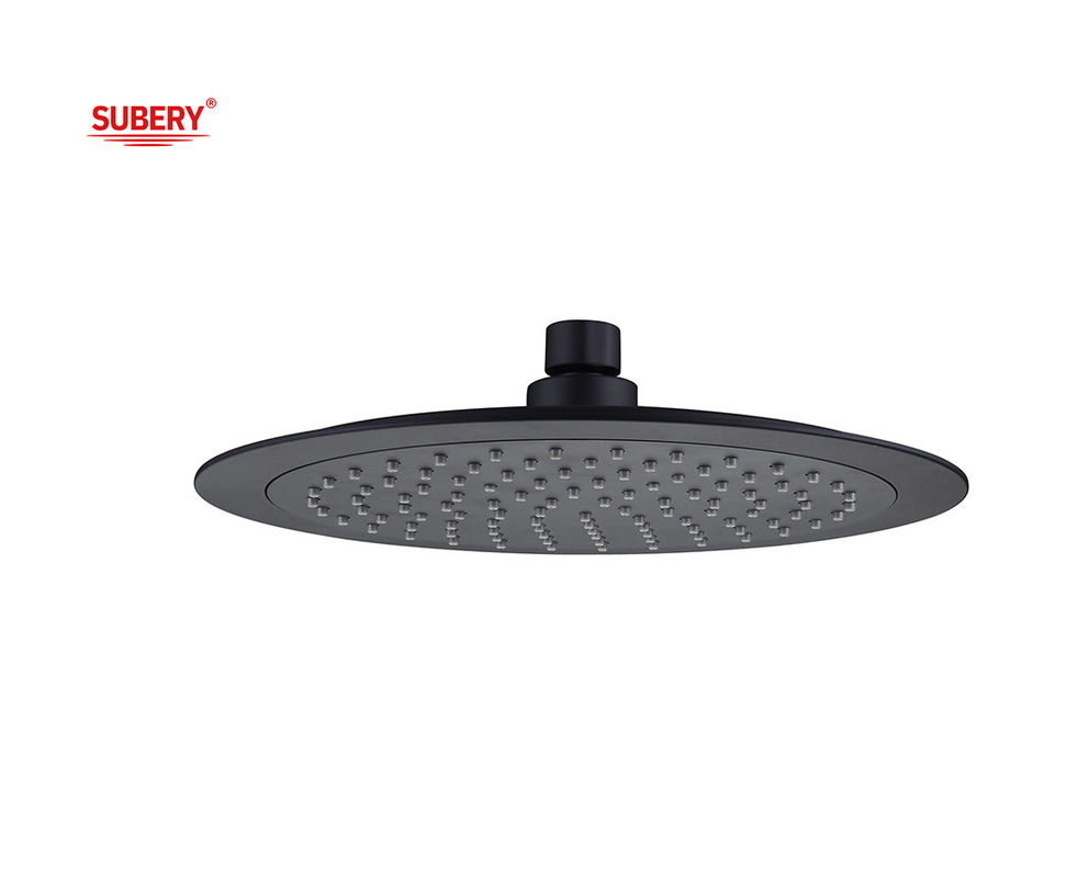 OEM ABS Plastic Ronde regen douche hoofd Groot formaat Matt Zwarte badkamerkolom