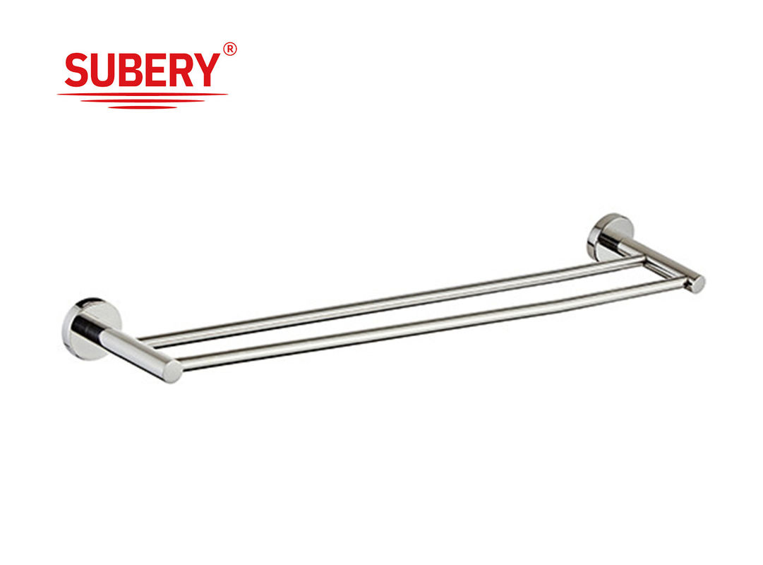 Wandmontage Badkamer Accessoire Set Chroom Afwerking Handdoek Bar Moderne Handdoek Rail Dubbele Handdoek Rod