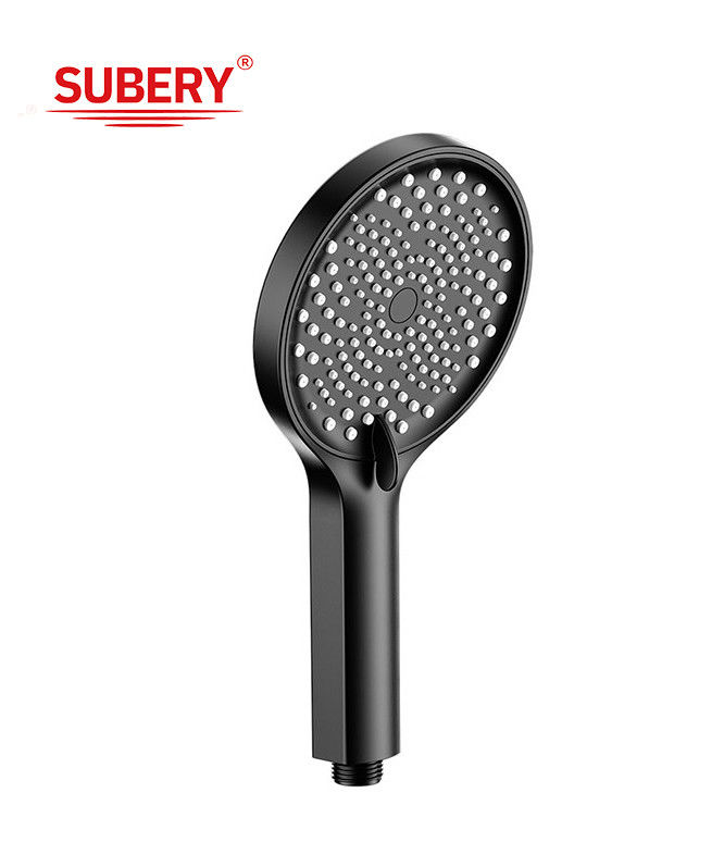 ABS kunststof 3 functie handshower hand douche kolom zwart badkamer nieuwe vloeibare silicium mondstuk rond makkelijk schoon OEM