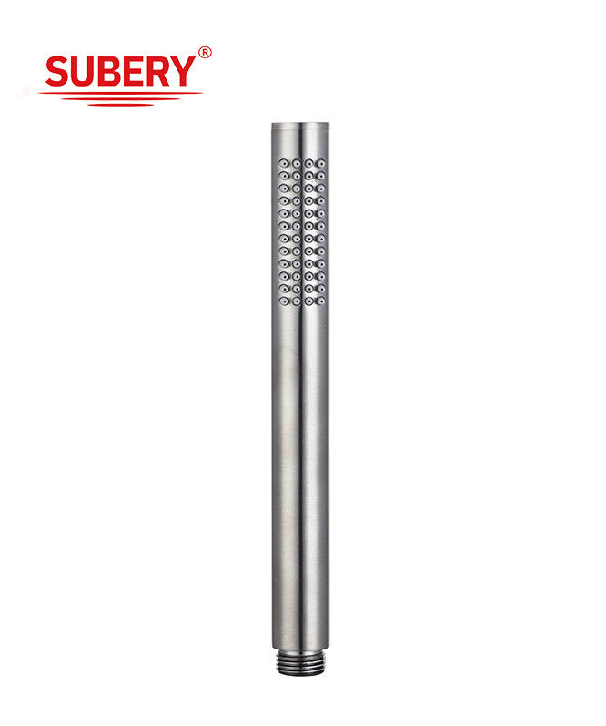 Messing microfoon handshower hand douche voor douche kolom pistool metalen badkamer silicium spuitstuk gemakkelijk schoonmaak rond OEM