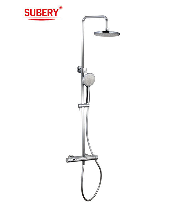 Fabriek directe verkoop badkamer 304 roestvrij staal muur gemonteerd constante temperatuur kraan douche set